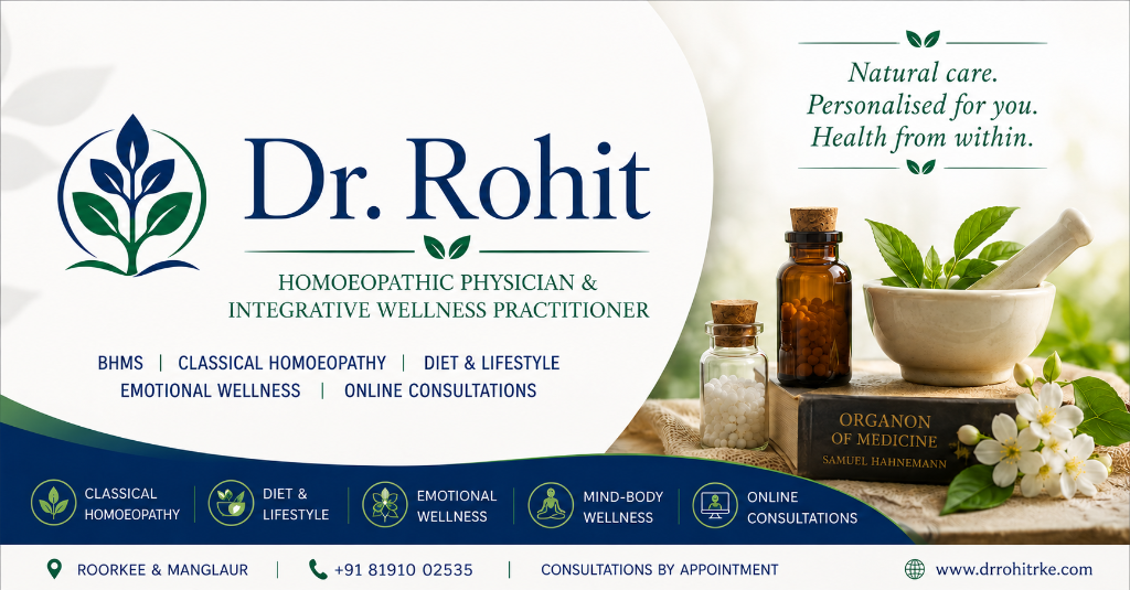 Dr. Rohit, BHMS - Classical Homoeopathy & Chronic Wellness Roorkee